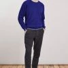 Loop Cashmere Mens Cashmere Crew Neck Sweater in Ultramarine - Blue