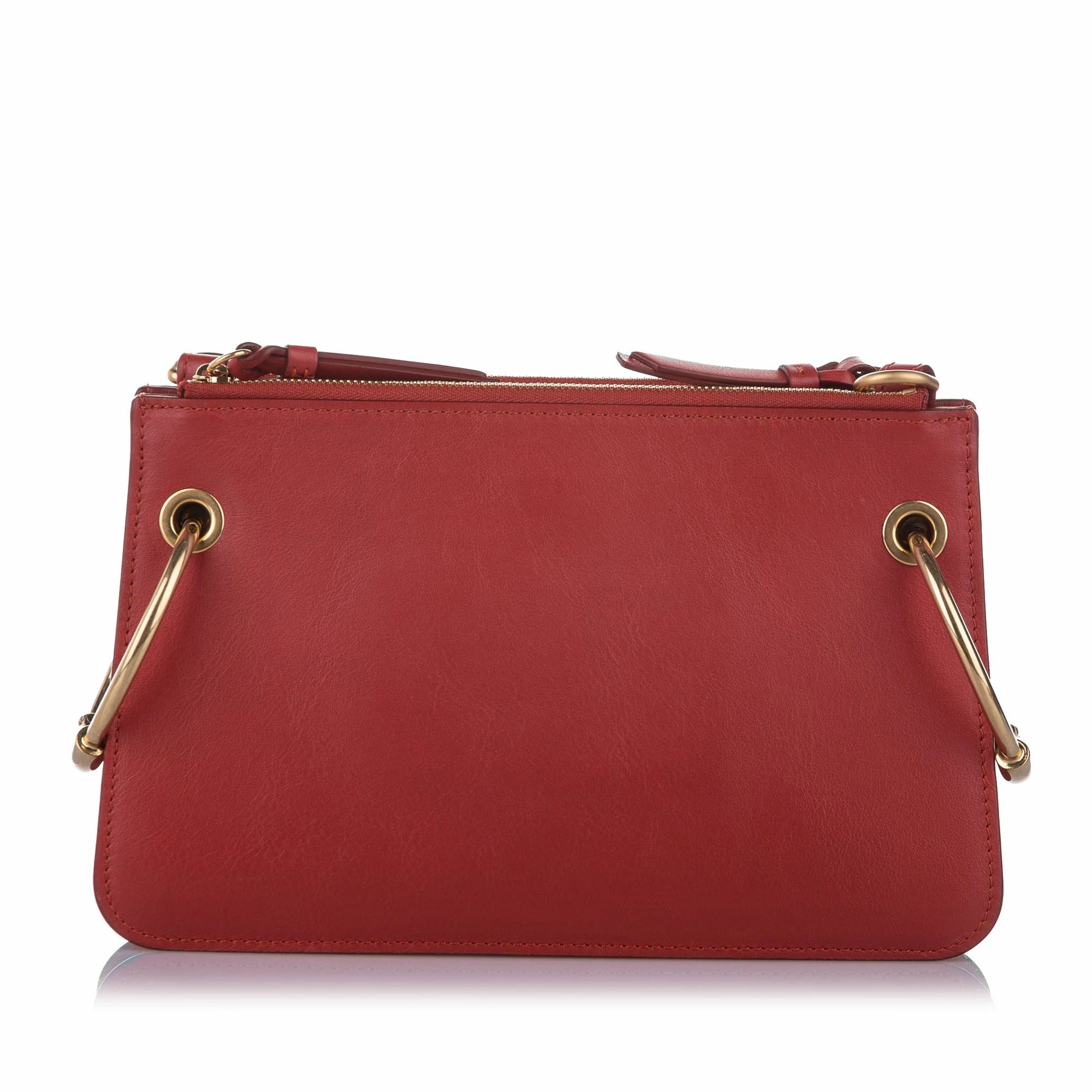 Chloe Pre-owned Vintage Chloe Roy Leather Crossbody Bag Red 4 Chloe Pre-owned Vintage Chloe Roy Leather Crossbody Bag Red - Image 4