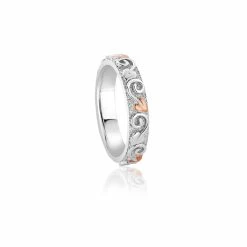 Clogau Clogau Tree of Life 4mm Band Ring - Silver & Gold