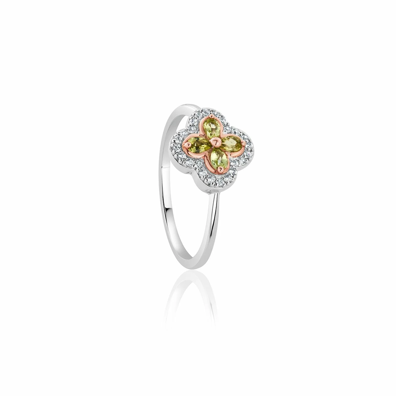 Clogau Tudor Court Peridot Ring - Silver & Gold 1 Clogau Tudor Court Peridot Ring - Silver & Gold