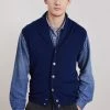 Loop Cashmere Mens Cashmere Shawl Collar Waistcoat in Midnight - Navy