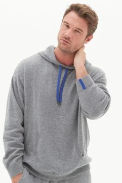 Loop Cashmere Mens Cashmere Hoodie in Derby - Grey