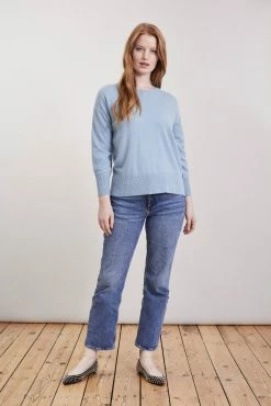 Loop Cashmere Easy Cashmere Sweatshirt in Glacier - Blue