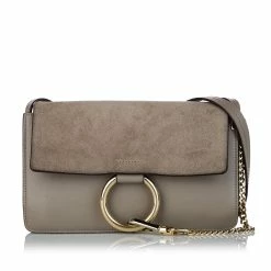 Chloe Pre-owned Vintage Chloe Faye Leather Crossbody Bag Gray - Grey