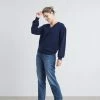 Loop Cashmere Cashmere V Neck Sweater in Navy