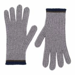 Loop Cashmere Mens Cashmere Gloves in Derby - Grey