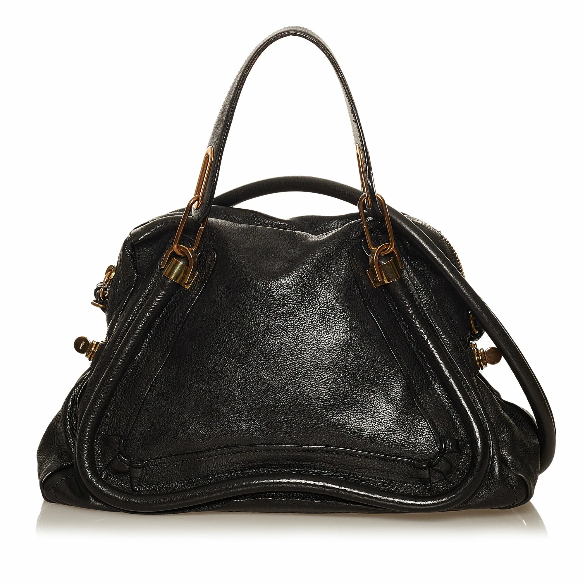 Chloe Pre-owned Vintage Chloe Paraty Leather Satchel Black 1 Chloe Pre-owned Vintage Chloe Paraty Leather Satchel Black