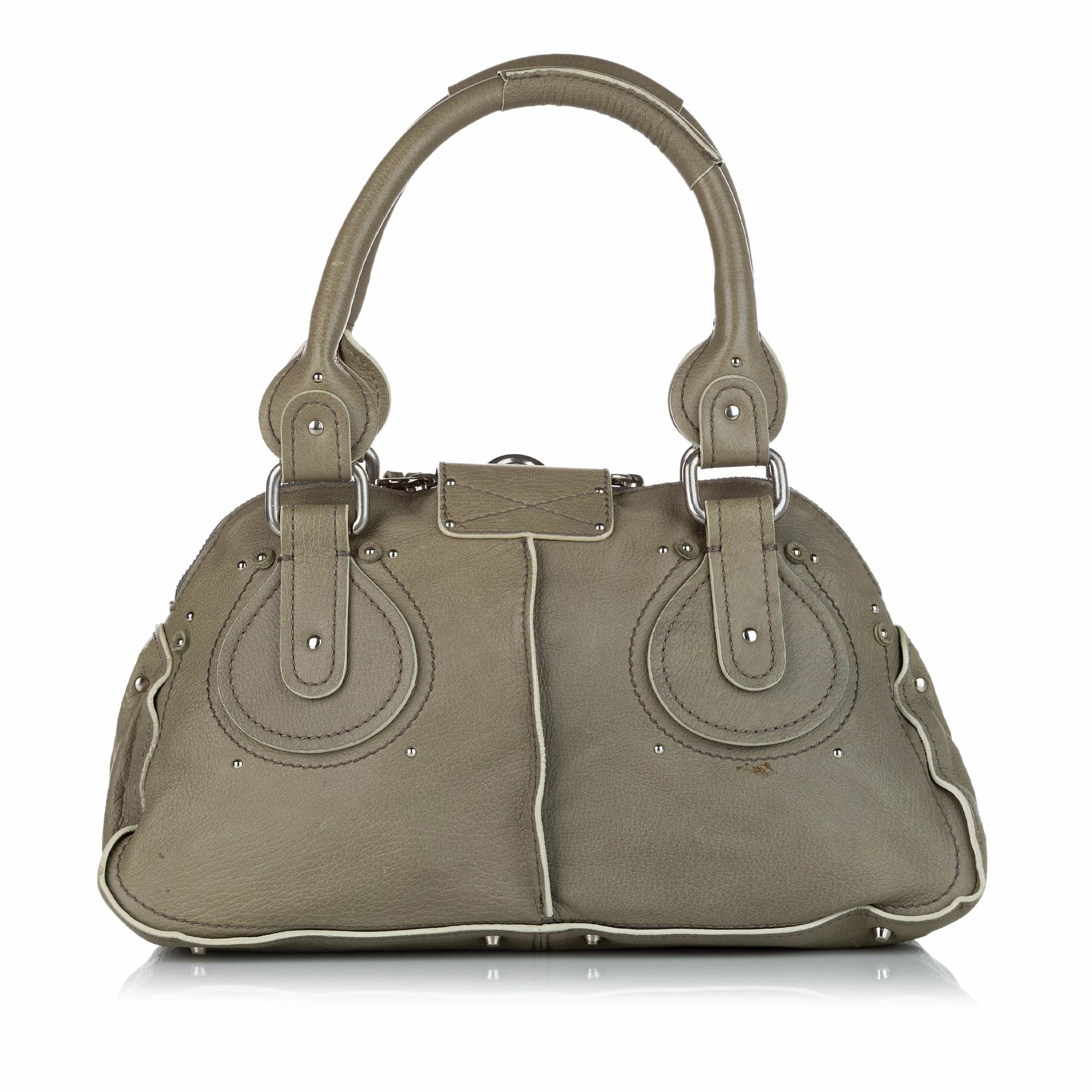 Chloe Pre-owned Vintage Chloe Paddington Leather Handbag Grey 3 Chloe Pre-owned Vintage Chloe Paddington Leather Handbag Grey - Image 3