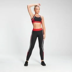 MP Clothing MP Women's Engage Colour Block Convertible Sports Bra - Black/ Red
