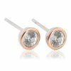 Clogau Zircon April Birthstone Earrings - Silver & Gold