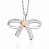 Clogau Tree of Life Bow White Topaz Pendant - Silver